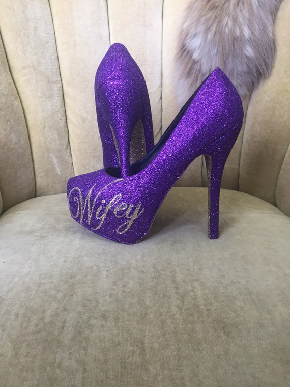 Wifey high heels. Sizes 5.5-11. Custom hand painted and | Etsy