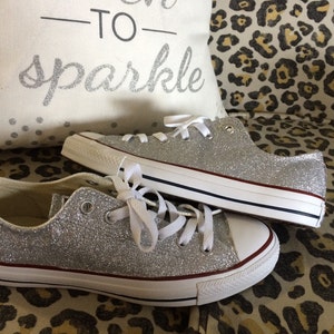 Authentic Converse All Stars in Silver Glitter. Custom Made to Order in ...