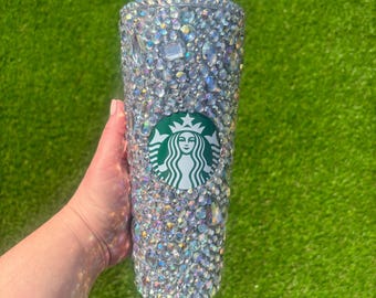 Custom Rhinestone Starbucks Tumbler. Crystal Starbucks cup.  Venti or grande sizes available.