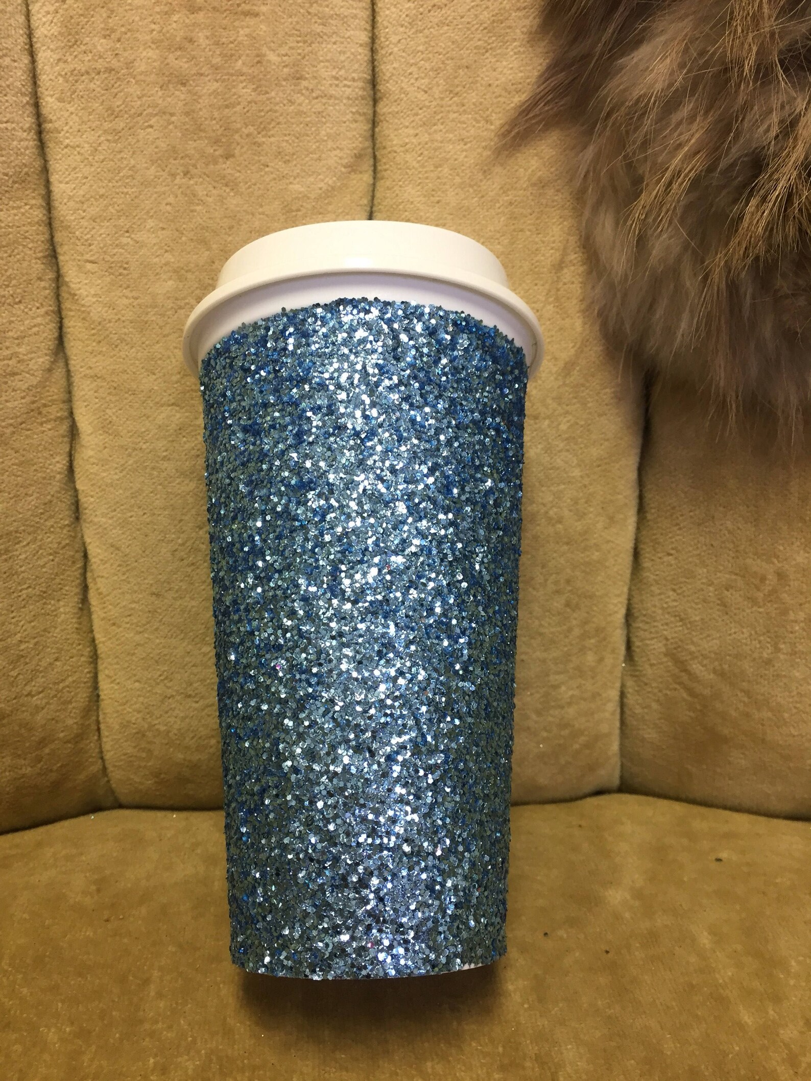 starbucks blue glitter tumbler
