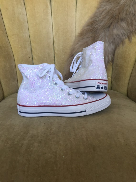 white glitter converse high tops