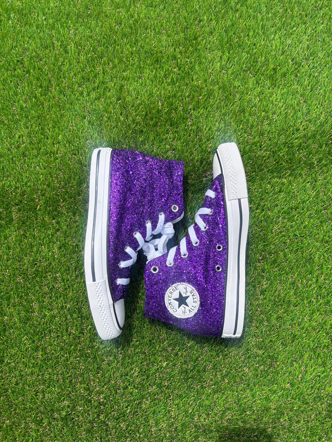 Custom Purple Glitter Converse All Stars Made to Order