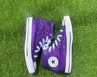 Custom Purple Glitter Converse All Stars Made to Order