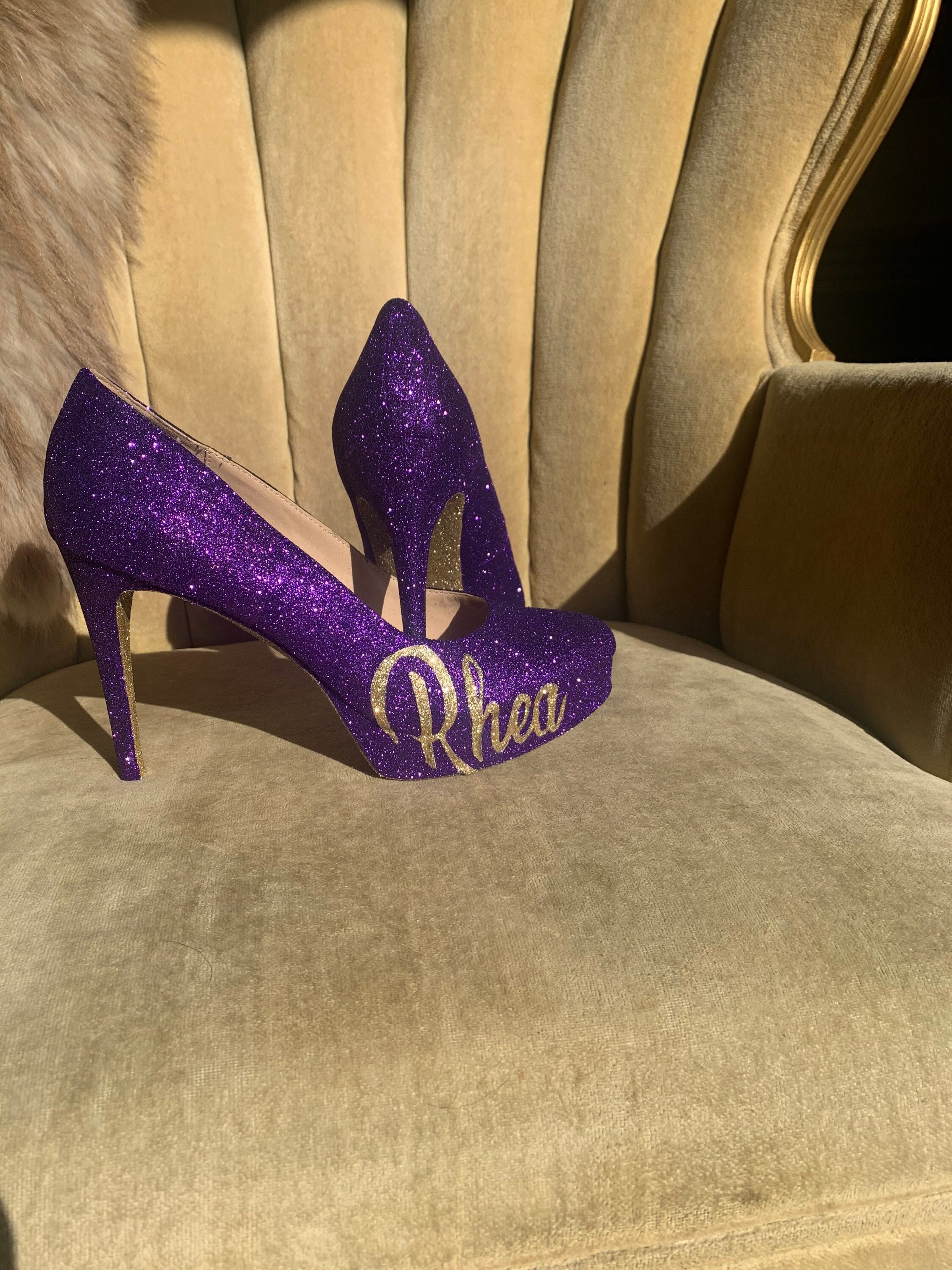 Purple glitter deals heels