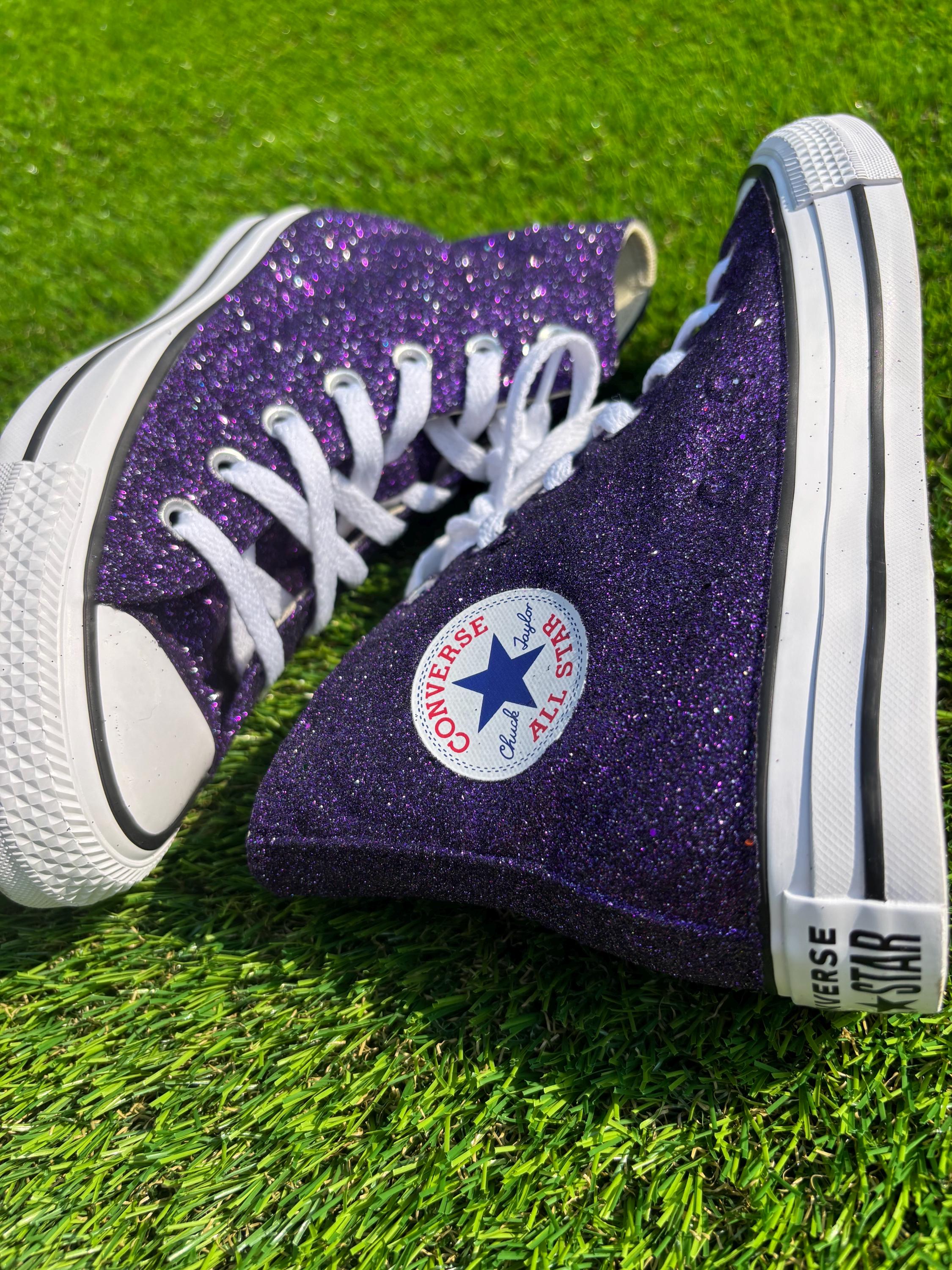 Converse Allstar Purple Glitter Tennis Shoes Men Size 8 New Authentic Converse All Stars: Purple Color Shift Glitter  main image 3