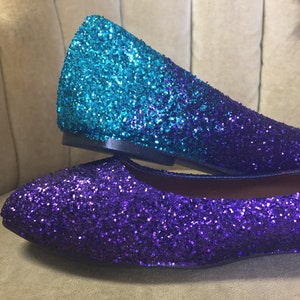 Woman's Custom Made to Order Ballet Flats. Glitter Flats. Slip on Shoes ...