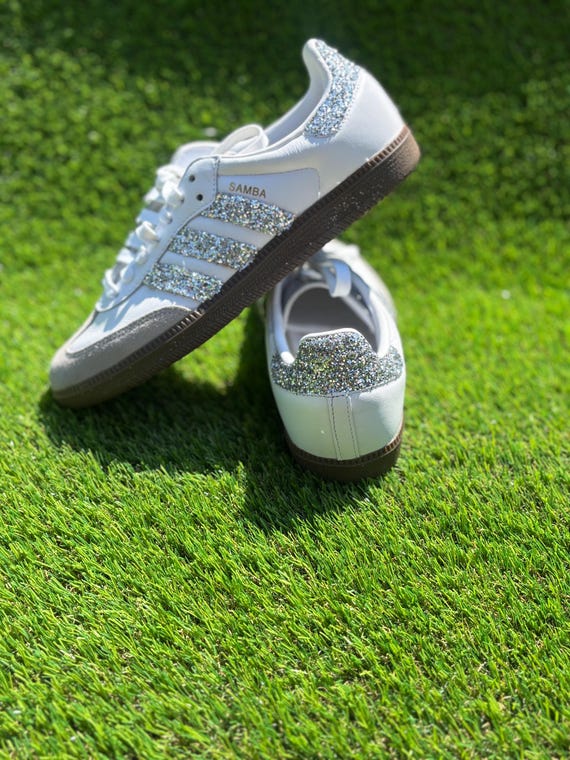 Zapatillas Adidas Samba OG Glitter plateadas personalizadas