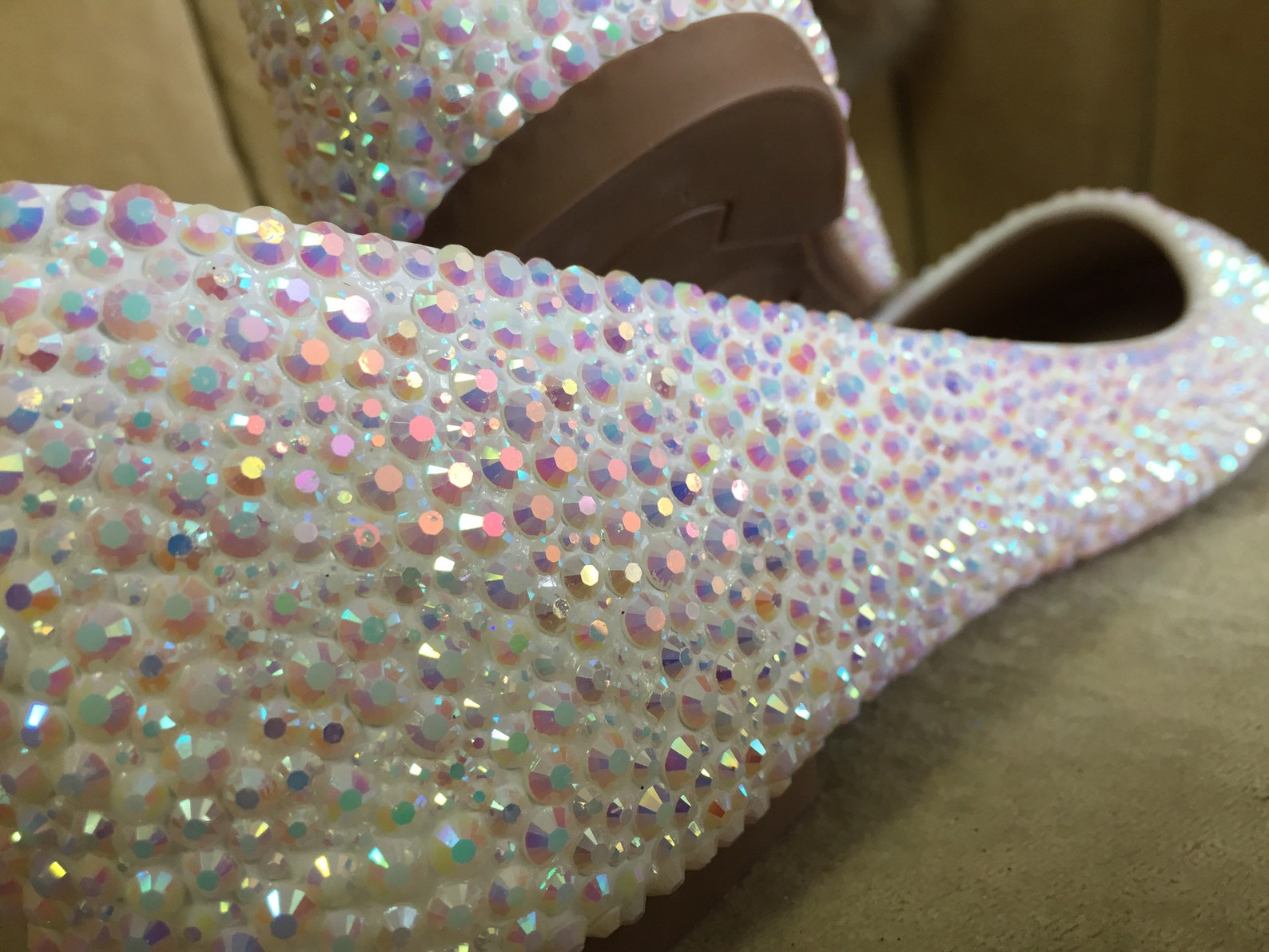 white ab crystal bridal high flats. custom made. strassed ballet flats white ab crystal bridal high flats. custom made. strassed ballet flats