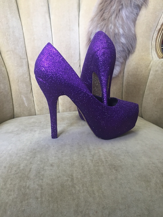 purple high heels