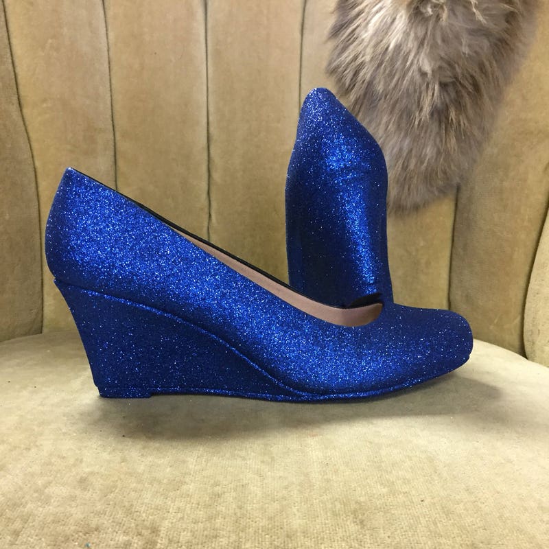 bright blue wedges