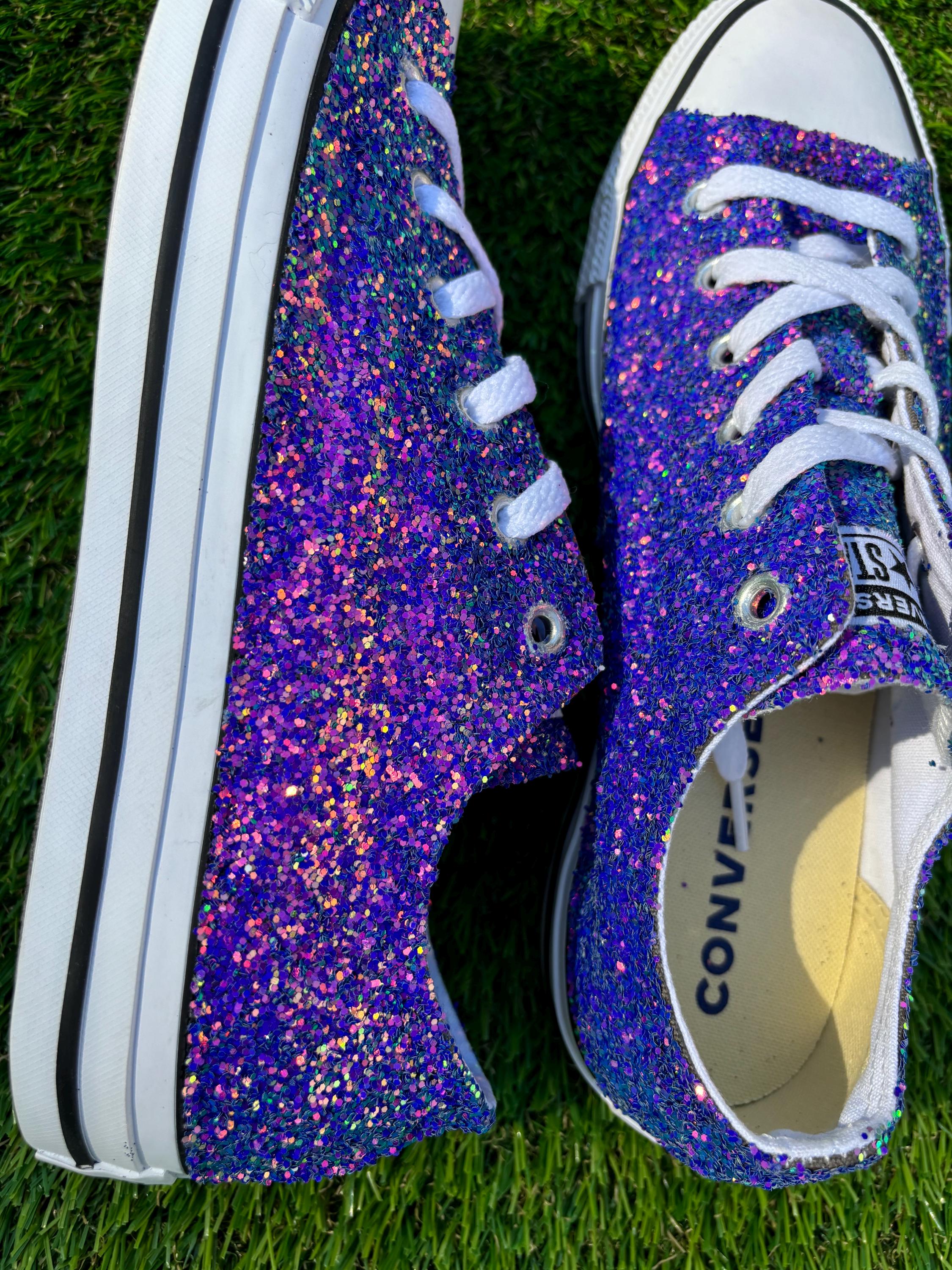Authentic Converse All Stars: Purple Color Shift Glitter  display picture 2