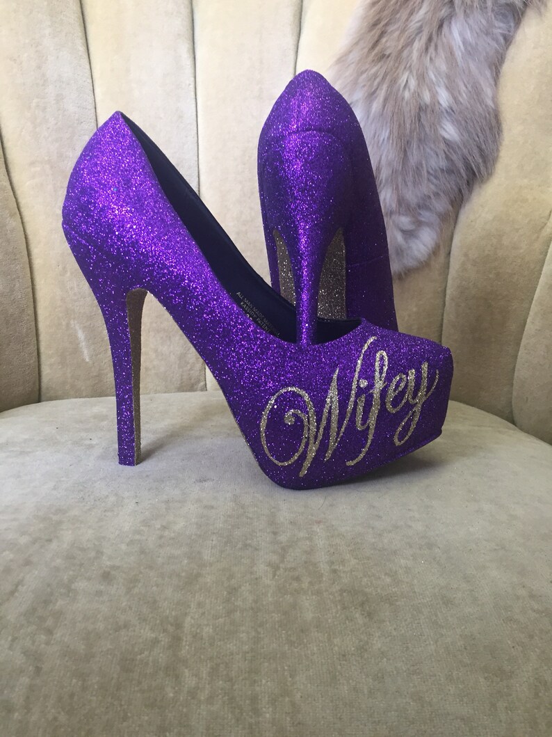 Wifey high heels. Sizes 5.5-11. Custom hand painted and | Etsy