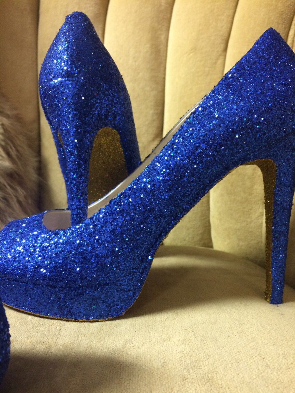 sparkly royal blue heels