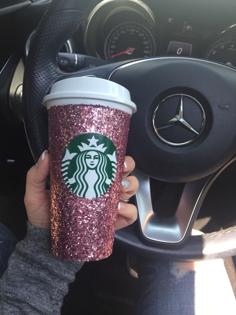 glitter pink starbucks cup