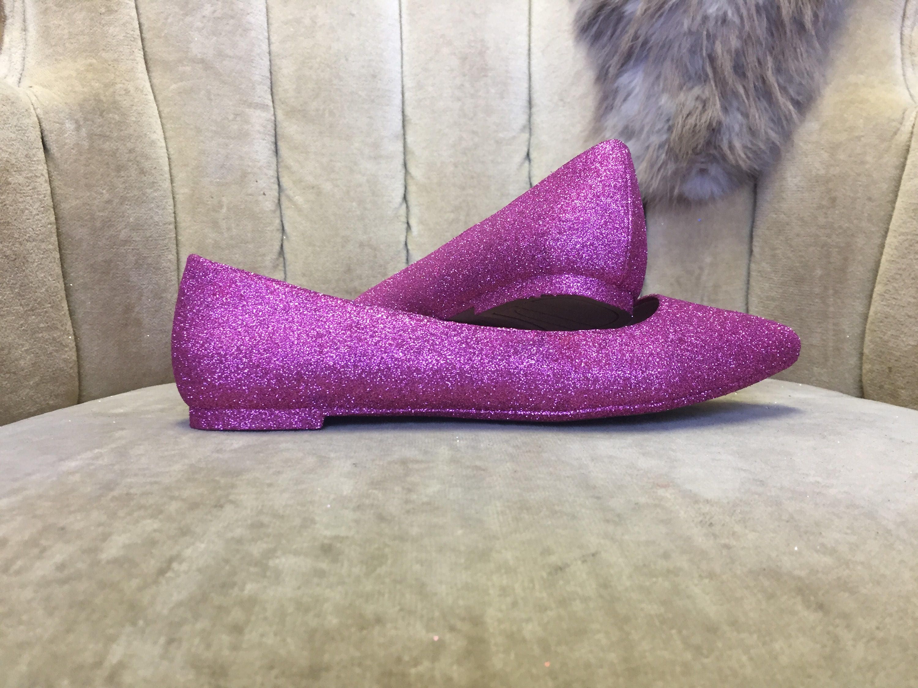 pink sparkle ballet flats