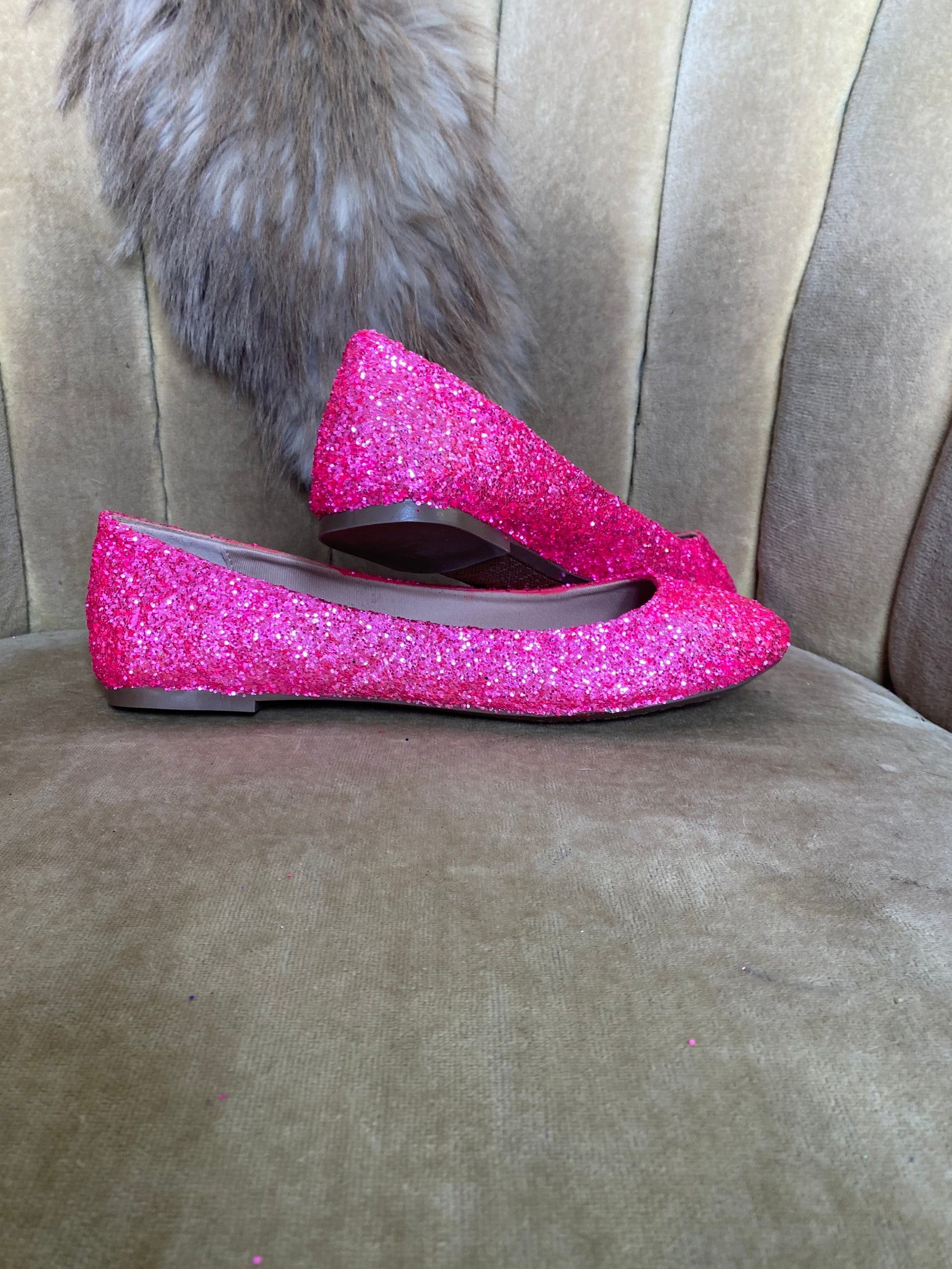 pink sparkle ballet flats