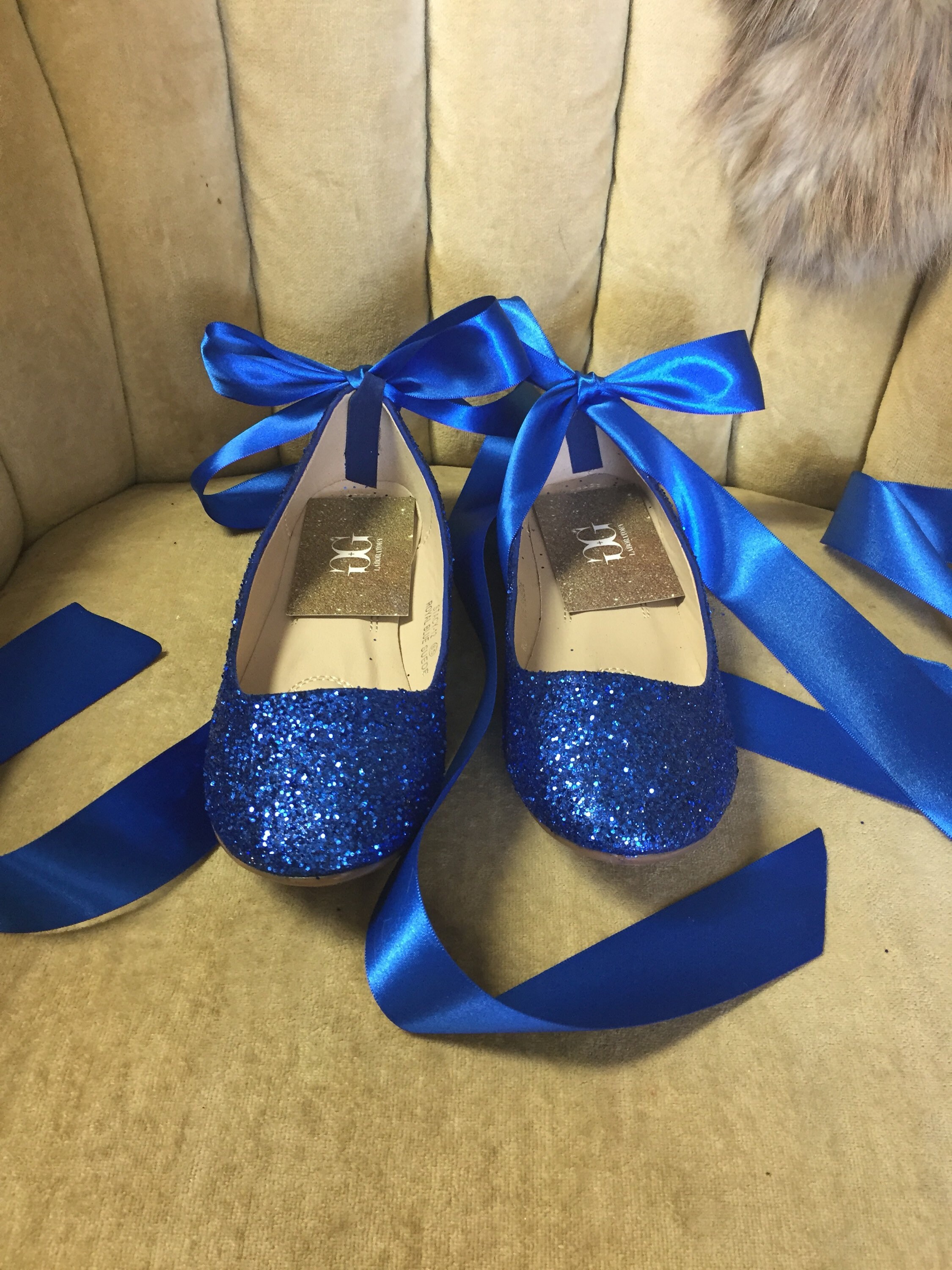 navy glitter ballet flats