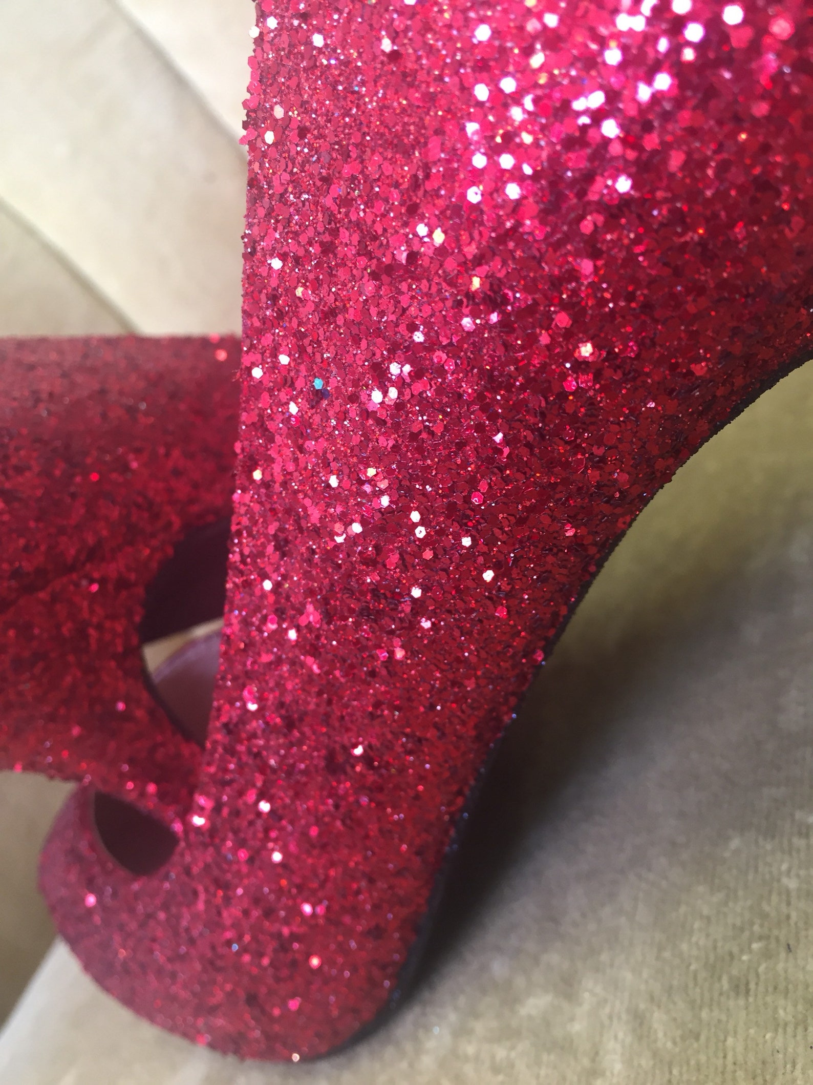 custom made to order, glitter high heels and ballet flats. bridal bundle