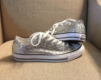 silver glitter converse