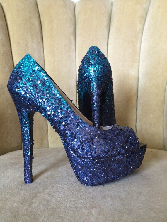 Dark blue sparkly heels discount