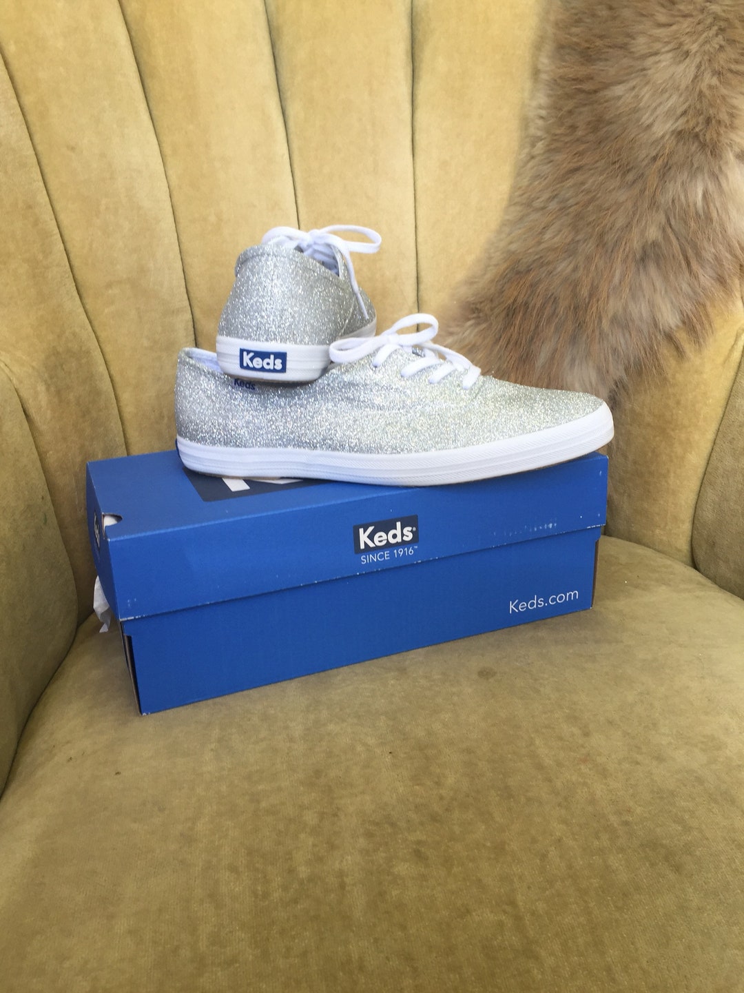 Authentic Silver Glitter Keds. Etsy
