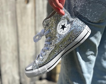 Custom Glitter Converse All Stars: Handmade High Top Sneakers