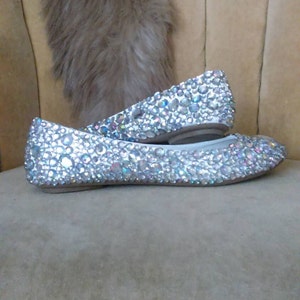 Custom made to order, Crystal ballet flats. Wedding flats brides maids flats. Custom made to order ballet flats.