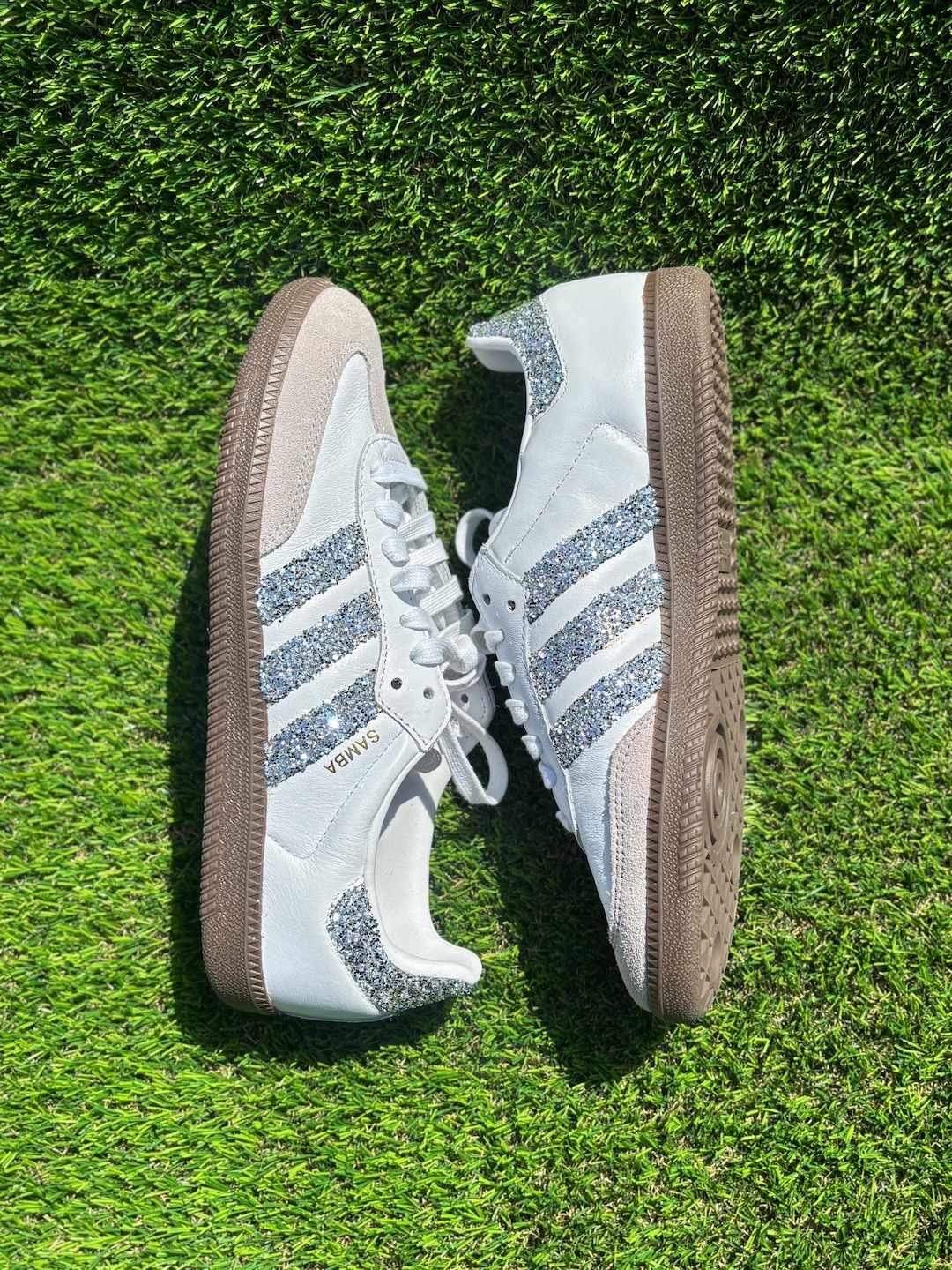 Custom Silver Glitter Adidas Samba OG Glitter Sneakers: Bridal Wedding Shoes  - Etsy