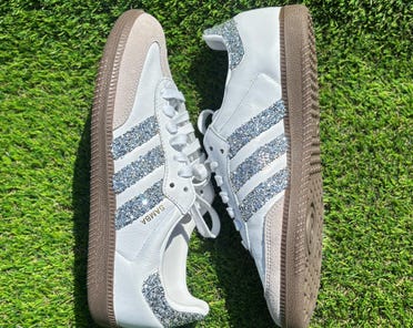 adidas gazelle silver green womens Adidas Samba Glitter Gold