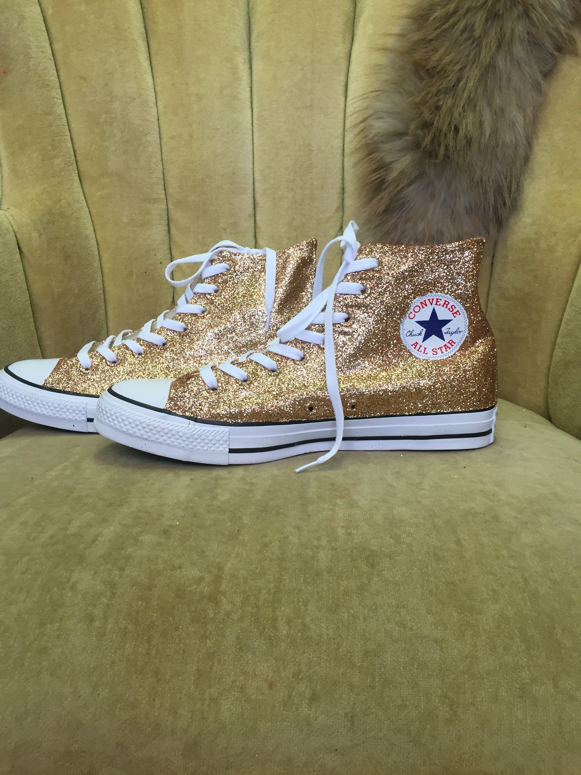 Gold Converse all stars. Metallic rose gold