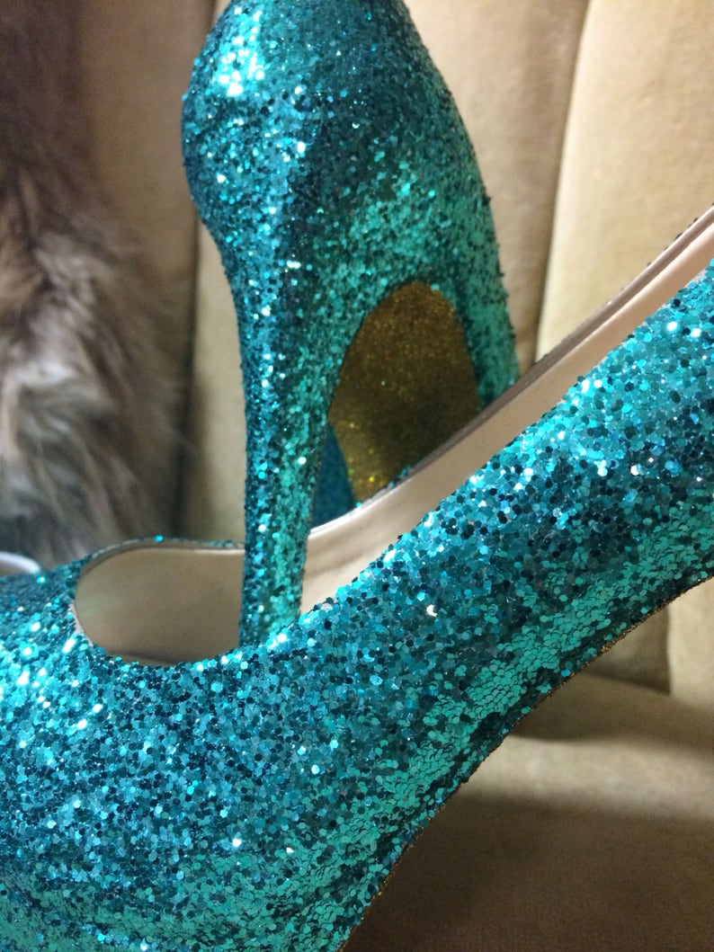 Custom made to order Glitter high heels and ballet flats. Etsy