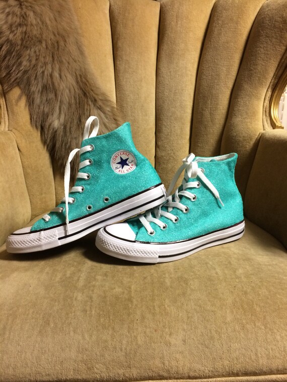light blue glitter converse