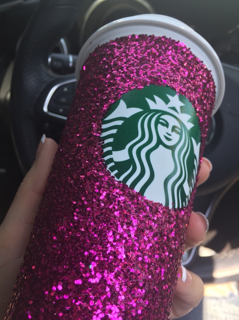 glitter pink starbucks cup