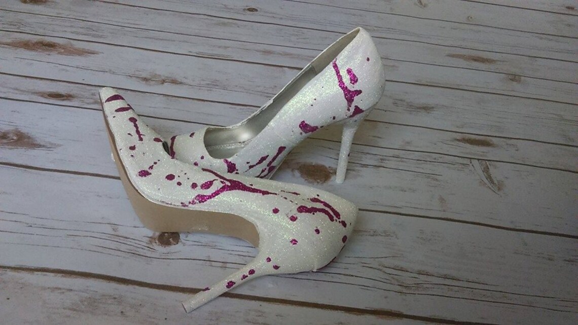 Paint splatter high heels. custom made heels sizes 510. Etsy