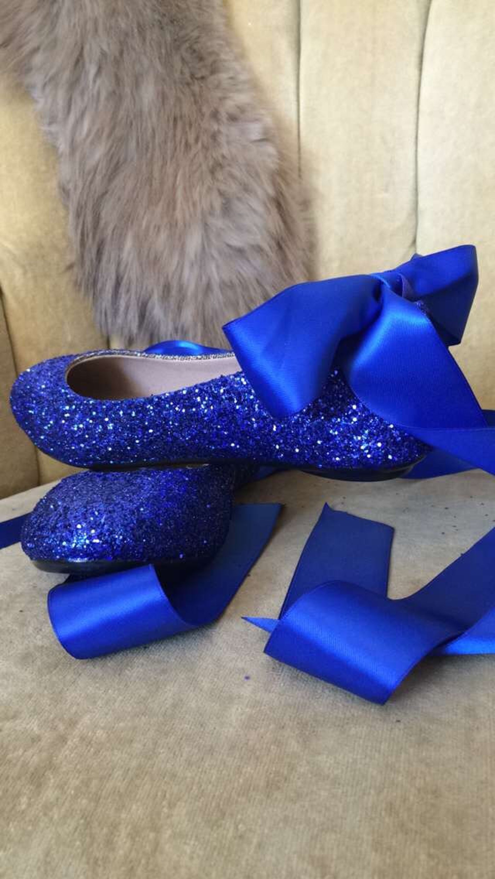 blue glitter lace up ballet flats. custom made to order. women's us sizes 5-12