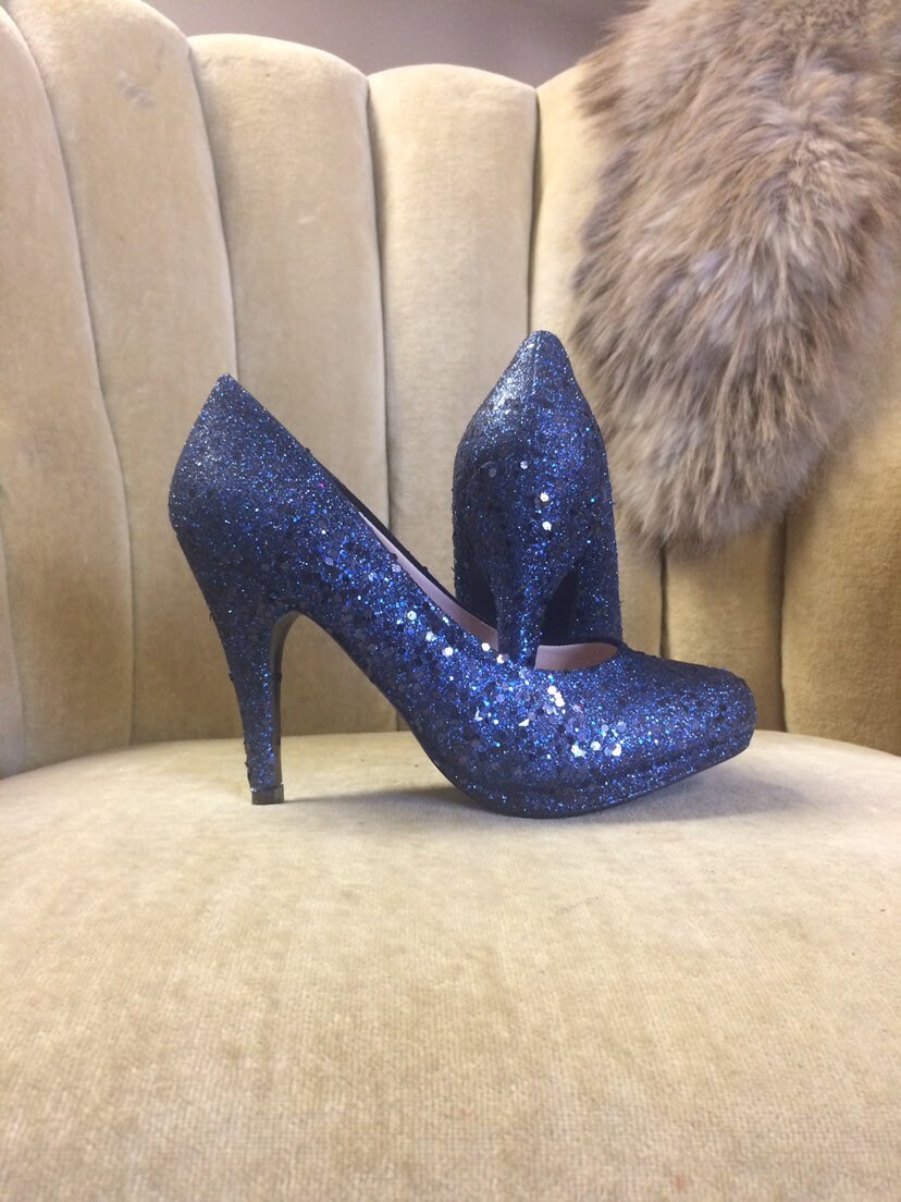 dark blue high heels