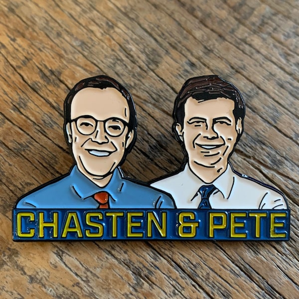 Pete Buttigieg and Chasten Pin - Soft Enamel Lapel - Mayor Pete - First Family - Gay - LGBT - 2020 - Ships Free!