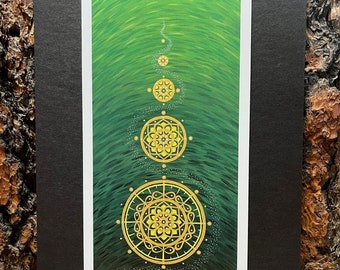 Cosmic Wheels Mandala | Art Print by Ramona Snow Teo