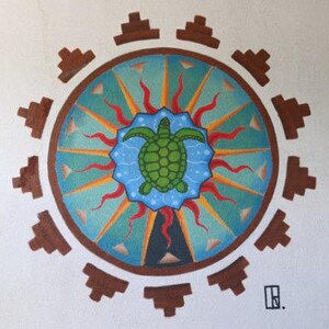 Tortuga Mandala | Kunstdruck von Ramona Snow Teo