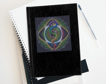 Staff of Asclepios Mandala | Lined Journal | Hardcover