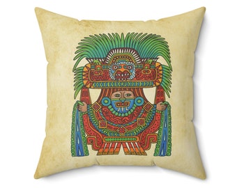 La Gran Diosa Pillow Original Art Pillow Native Art Throw Pillow Native Decor Goddess Art Pillow Jade Oracle Deck Pillow Aztec Decor