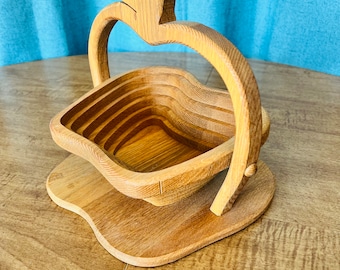 Vintage Wooden Collapsable Apple Folding Basket