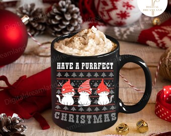 Tarjeta de gato mamá Feliz Navidad a los más Purr-Fect Cat mamá papá Gato tarjeta Tarjeta de gato mamá Feliz Navidad a los más Purr-Fect Cat mamá papá Gato tarjeta