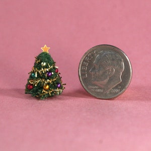 1:144 Micro Miniature Dollhouse Christmas TREE 1/144th scale for doll&#39;s house teeny tiny handcrafted holiday craft