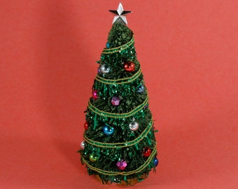 Tiny Dollhouse Miniature CHRISTMAS TREE /<2/" tall small scale 1:48 1//4/" scale