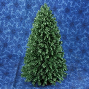 Miniature Dollhouse Christmas TREE Pine or Spruce 12th scale ~6.5" tall ~ brown wood base undecorated 1:12