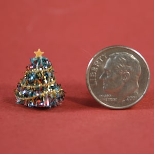 1:144 Micro Miniature Dollhouse Christmas TREE 1/144th scale for doll&#39;s house teeny tiny handcrafted holiday craft