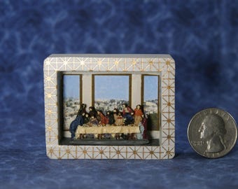Miniature Dollhouse Jesus LAST SUPPER Diorama small scale figurine