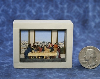 Miniature Dollhouse Jesus LAST SUPPER Diorama small scale figurine