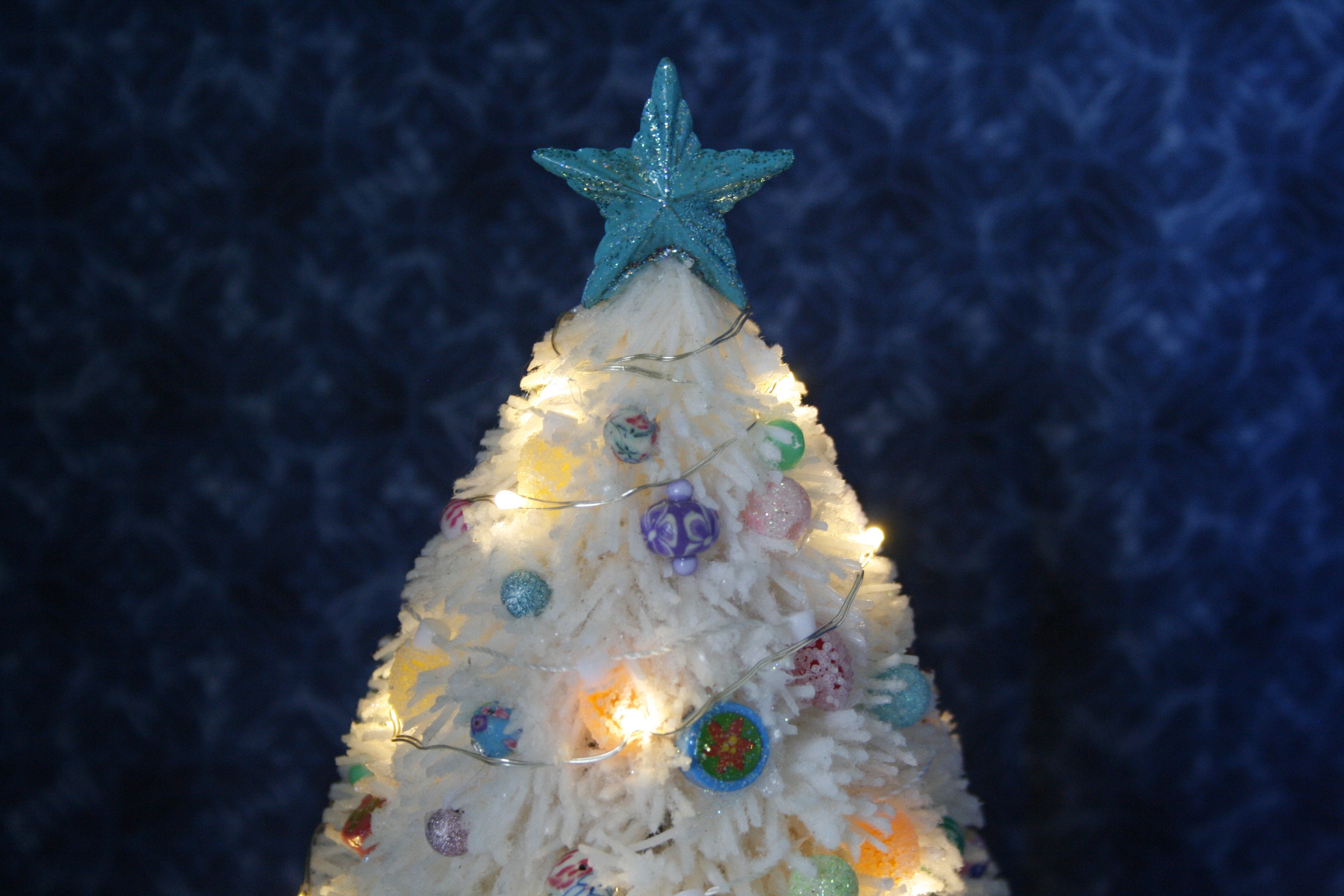 Miniature Dollhouse Lighted Christmas TREE fluffy White 12th Etsy